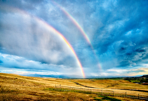 Storm Clouds and Double Rainbow Montana